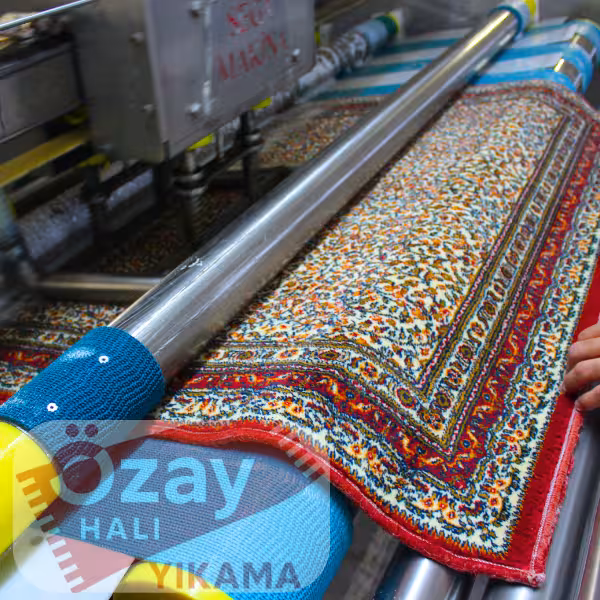 otomatik makinede halı yıkama
